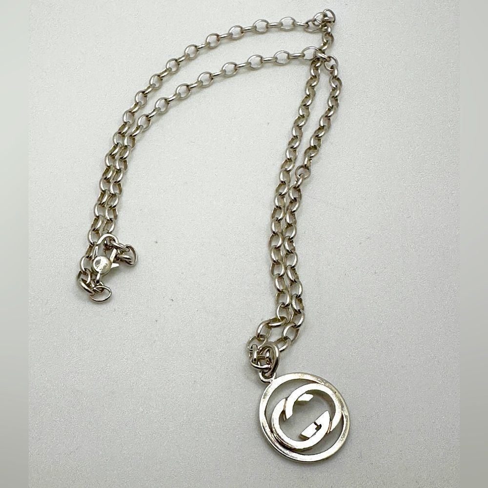~20” Authentic Gucci Interlocking necklace in‎ sterling silver!